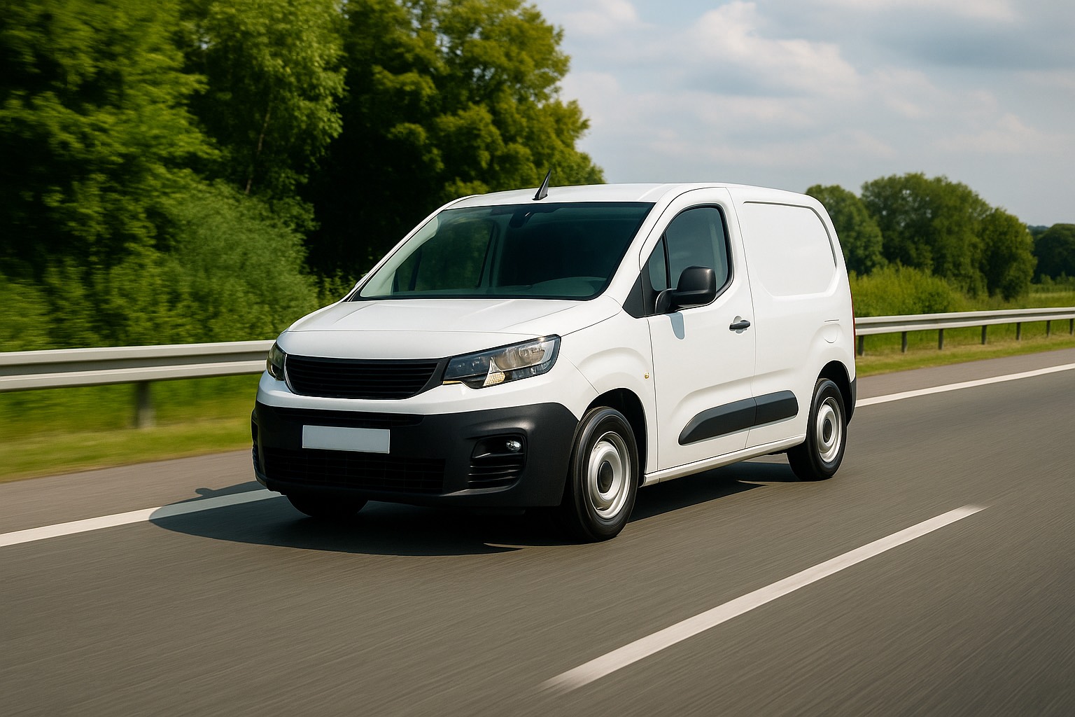Lieferwagen von Kalina Kurierdienst auf der Autobahn